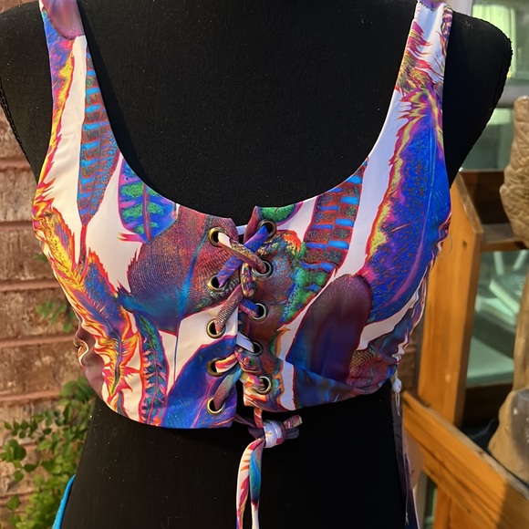 NWT PILYQ Bikini Halter Top and Stitched Tab Bottoms Size D Top and L Bottoms - Picture 7 of 8